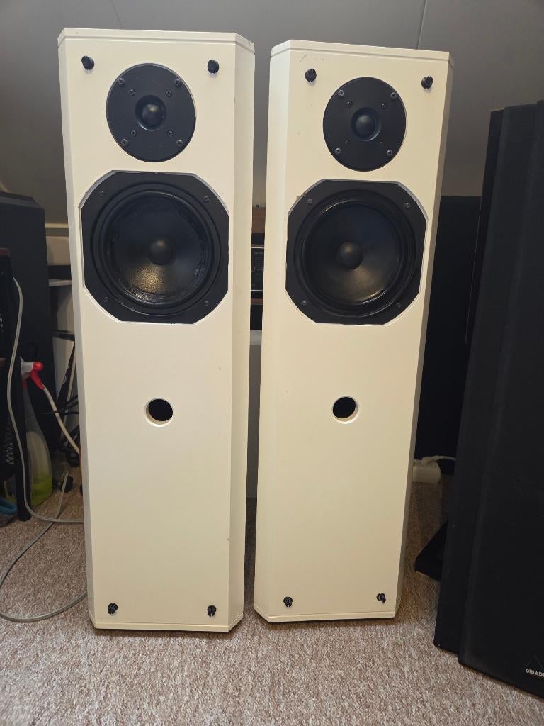 Driade model 7 Floorstanding speakers, Gebruikt, 60 tot 120 watt, Front, Rear of Stereo speakers, Ophalen