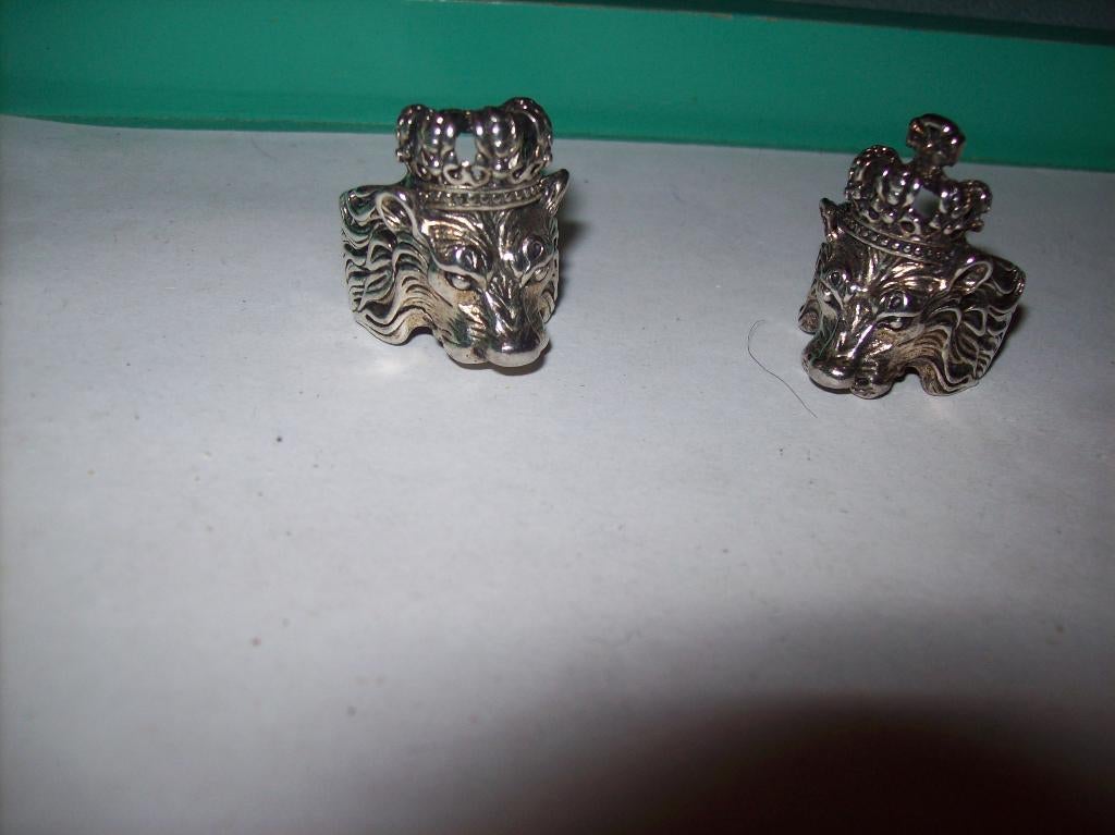 Ring Zilverkleur Metaal Leeuwen met Kroon M 19 en 20, 19 tot 20, Nieuw, Dame of Heer, Zilver