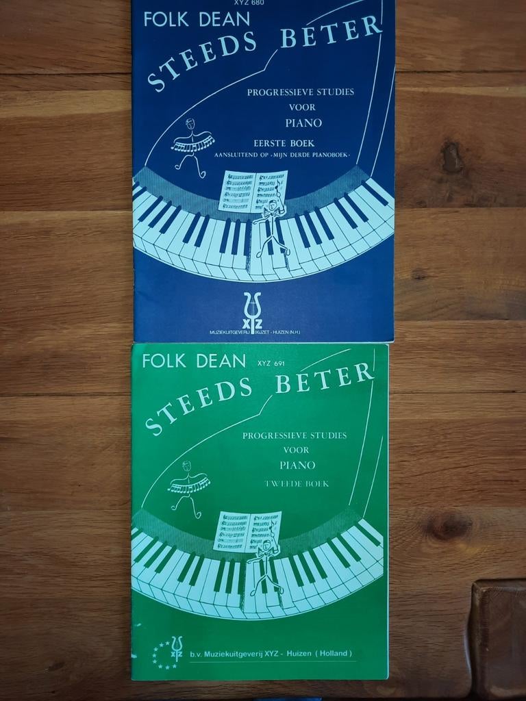 piano lesboeken Folk Dean: Steeds beter deel 1 +2, Muziek en Instrumenten, Overige genres, Les of Cursus, Ophalen of Verzenden