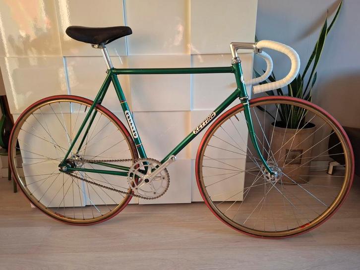 Vintage Klaas Kwantes baanfiets Ketting Shimano ploeg Didam., Fietsen en Brommers, Fietsen | Racefietsen, Overige merken, 10 tot 15 versnellingen