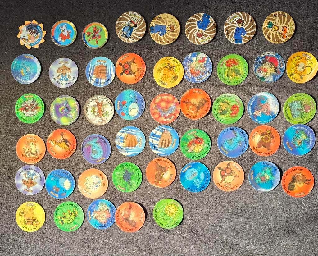 Grote collectie Pokémon Tazo Flippo's / Pogs - 50+ stuks, Ophalen of Verzenden, Gebruikt