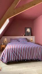 HAY gestreept dekbedovertrek lits jumeaux paars/rood, Ophalen, Gebruikt, Tweepersoons, Paars