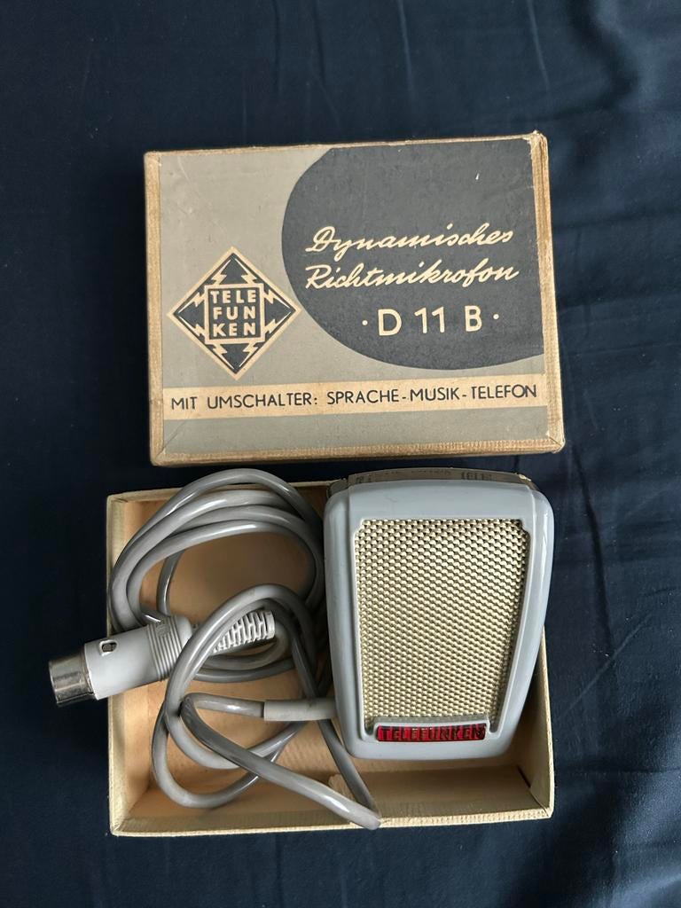 Telefunken D11B Dynamische Microfoon - Vintage Geluid, Ophalen of Verzenden, Zo goed als nieuw, Overige typen