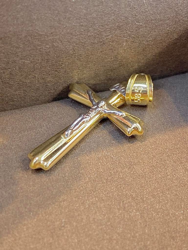 14k Gouden Kruishanger, Ophalen of Verzenden, Nieuw, Goud, Kruis of Symbool