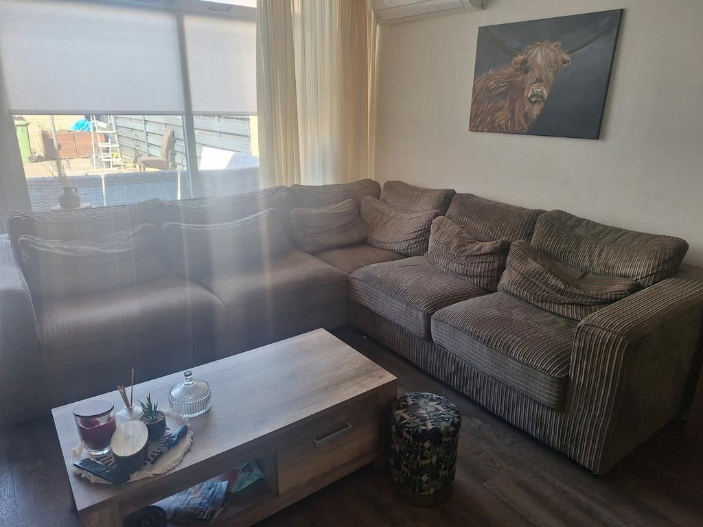 Grote hoekbank - 310x300 cm - Comfortabel en ruim, Ophalen, Gebruikt, 100 tot 125 cm, Hoekbank