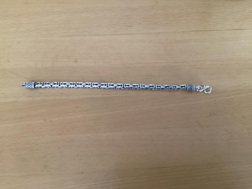 ZILVEREN ZWARE KONINGS SCHAKEL ARMBAND, Ophalen of Verzenden