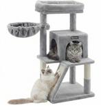 Krabpaal – Lichtgrijs – 48x48x96 cm – Met Trap & Relaxmand, Ophalen of Verzenden, Zo goed als nieuw, Krabpaal