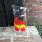 Retro glazen water- of limonadekan, Ophalen of Verzenden