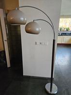 Dijkstra Booglamp met Dubbele Kap - Chroom & Hout, Huis en Inrichting, Ophalen, Hout, 150 tot 200 cm