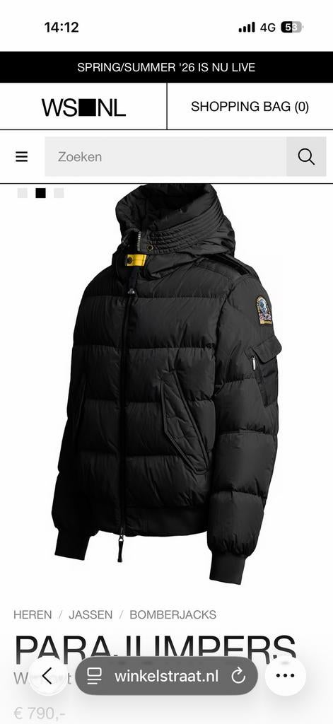 Parajumpers Wilmont jas, Ophalen of Verzenden, Zo goed als nieuw, Maat 52/54 (L), Zwart