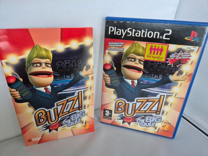 Buzz the Big Quiz (Nederlandstalig) ps2, Spelcomputers en Games, Games | Sony PlayStation 2, Zo goed als nieuw, Puzzel en Educatief