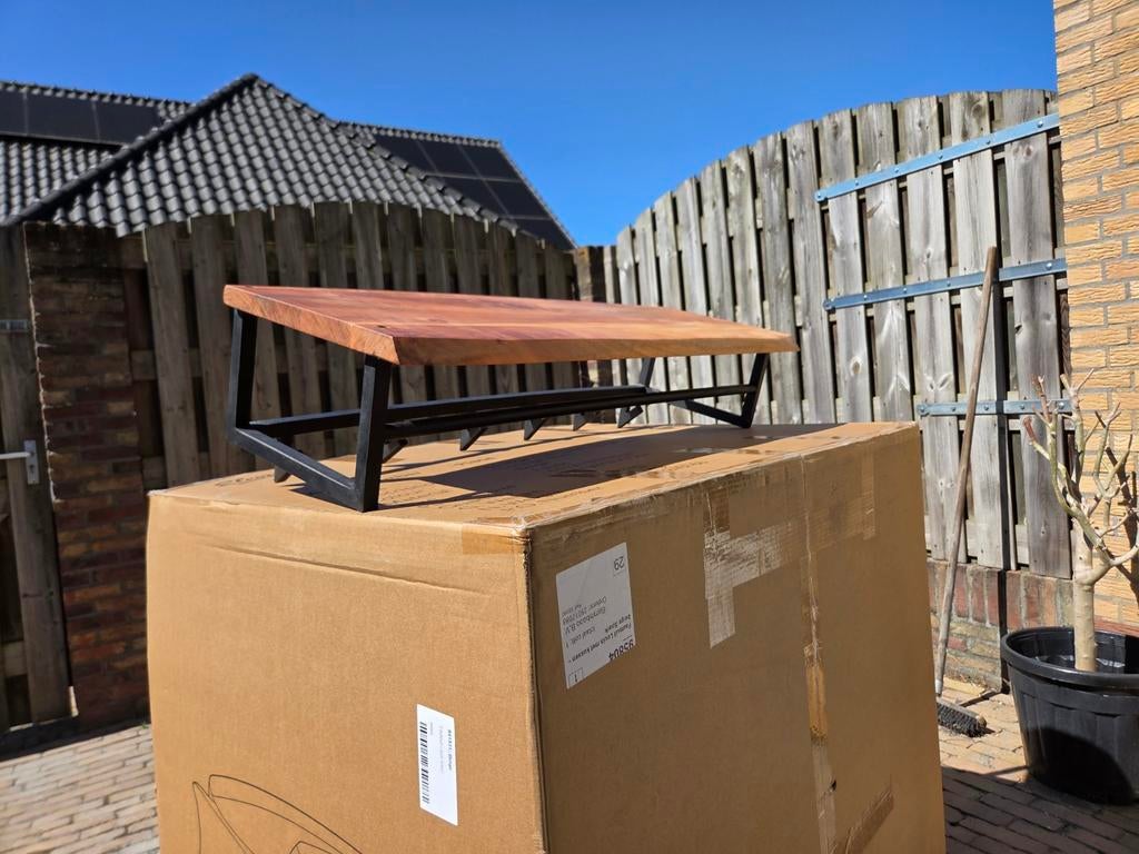 Kapstok staal hout industrieel 100cm breed, Huis en Inrichting, Woonaccessoires | Kapstokken, Zo goed als nieuw, Minder dan 100 cm