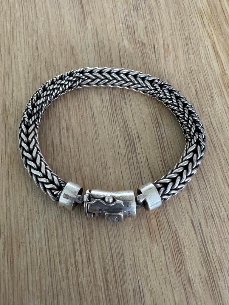 Buddha to Buddha armband zilver - 19 cm, Ophalen of Verzenden, Gebruikt, Zilver, Zilver