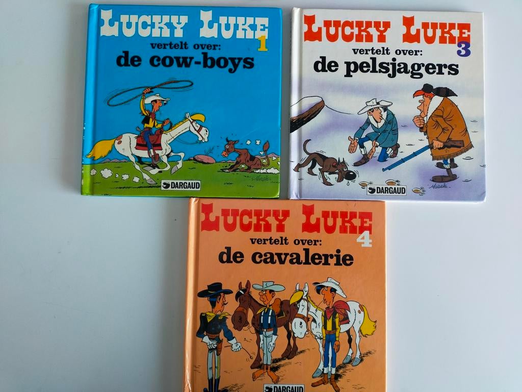 3x Lucky Luke boekjes jaren '80 vintage, Boeken, Strips | Comics, Ophalen of Verzenden, Gelezen