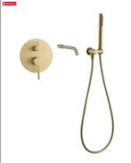 OP=OP Haldur, goud, inbouw badkraan, strak design - Nieuw, Ophalen of Verzenden, Nieuw