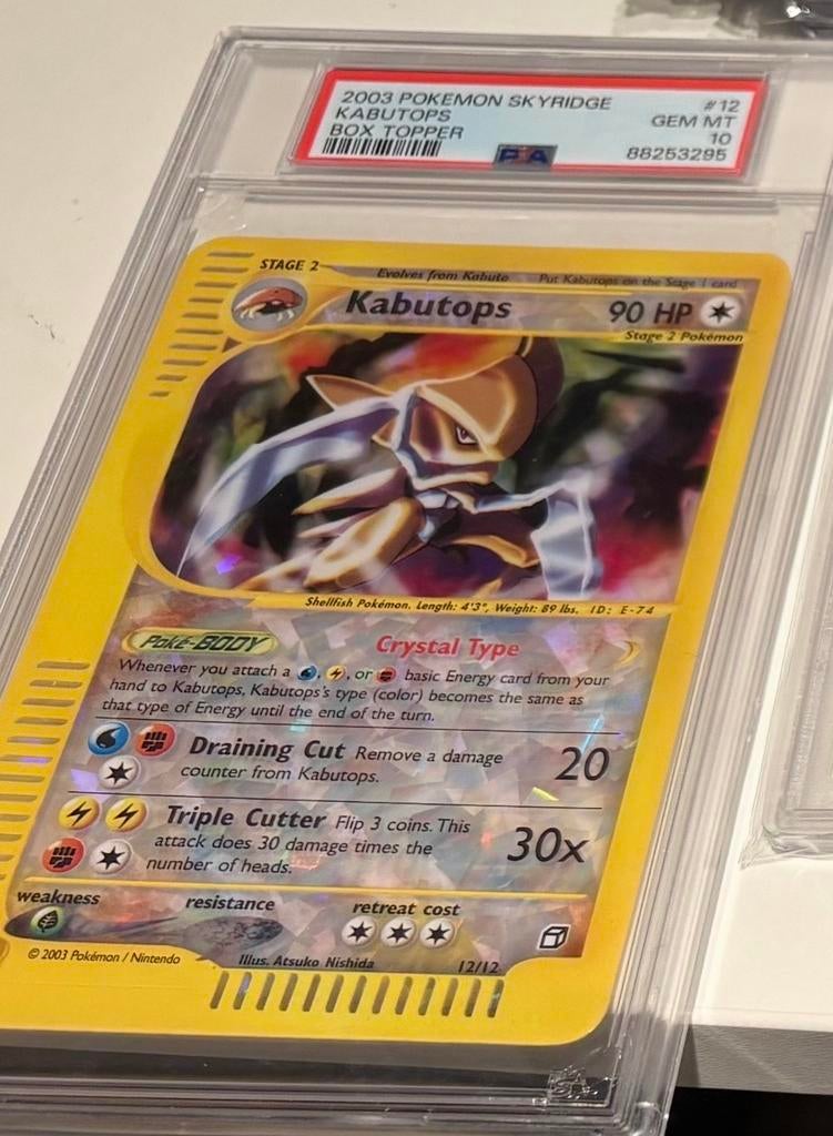 PSA 10 Kabutops Box Topper Skyridge Pokémon kaart, Ophalen of Verzenden, Zo goed als nieuw, Losse kaart, Foil