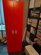 Witte kast met rode deuren - 60x52x194 cm, Ophalen, 50 tot 100 cm, 150 tot 200 cm, 50 tot 75 cm