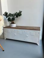 Industrieel TV Meubel - Metaal met Houten Blad (118x40x46cm), Huis en Inrichting, Kasten | Televisiemeubels, Ophalen, Gebruikt