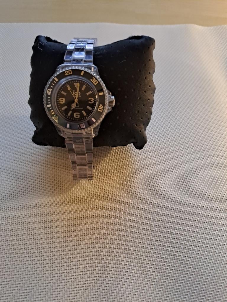 Ice Watch horloge transparant met zwarte wijzerplaat, Overige merken, Kunststof, Polshorloge, Kunststof