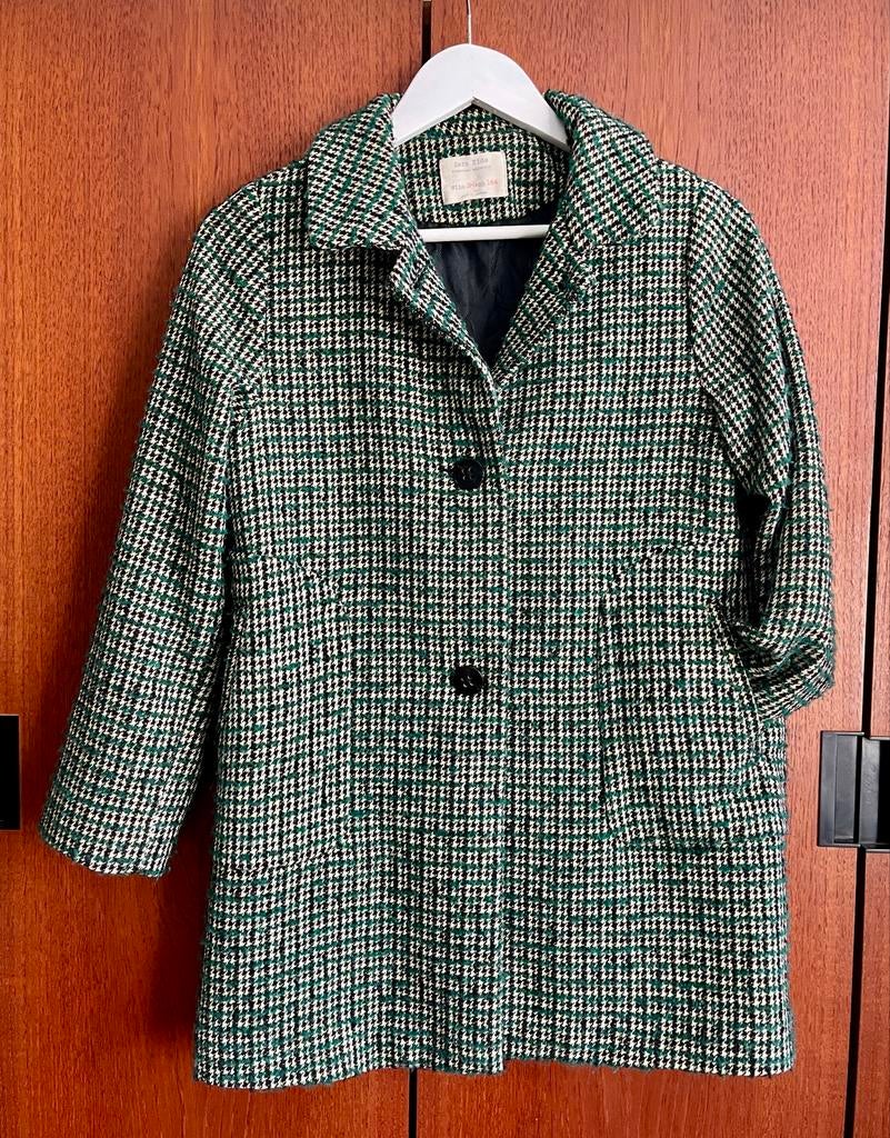 Zara kinderjas geruit groen maat 164, Ophalen, Zo goed als nieuw, Meisje, Jas