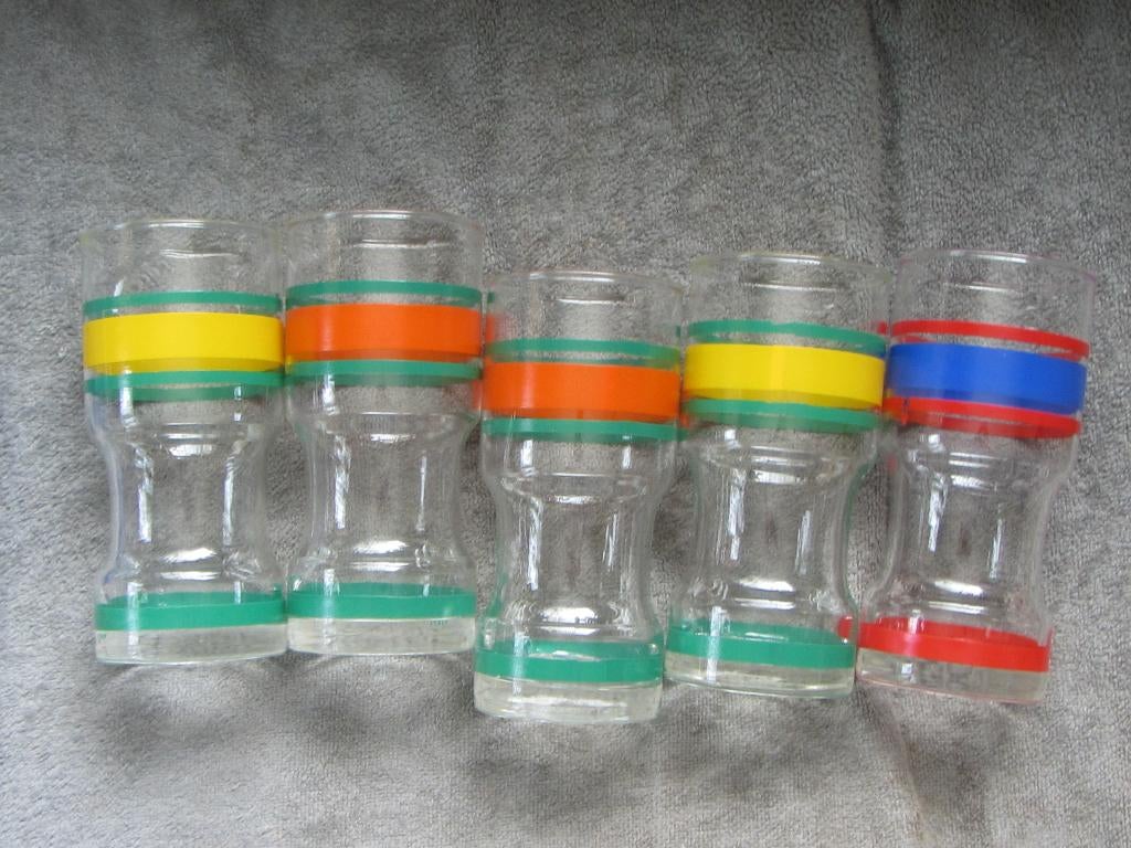 Limonade longdrink glazen, retro vintage 9 stuks, Ophalen of Verzenden, Huis en Inrichting