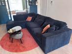 Donker blauwe bank in rib stof van het merk InHouse, Ophalen, Gebruikt, 300 cm of meer, Rib