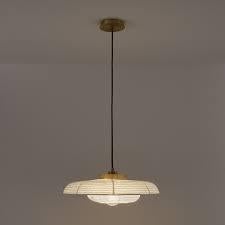 Hanglamp van rijstpapier en messing Tuuno La Redoute, Huis en Inrichting, Ophalen of Verzenden, Zo goed als nieuw, Overige materialen