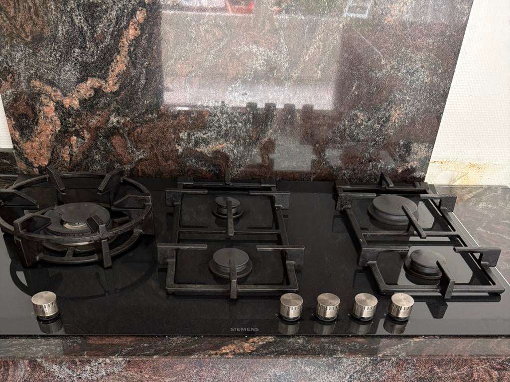 5-pits gaskookplaat Siemens, Witgoed en Apparatuur, Kookplaten, Ophalen, Zo goed als nieuw, Inbouw, Gas