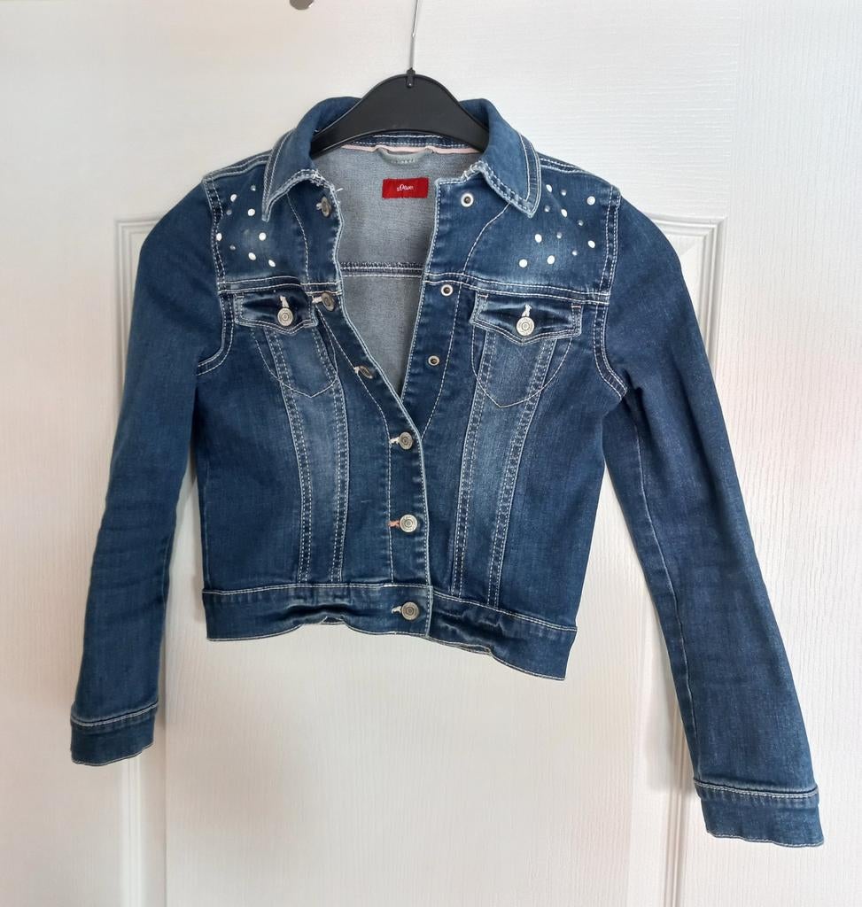 S.Oliver spijkerjasje met studs - Maat 34 (XS), Kleding | Dames, Blauw, Ophalen of Verzenden, Zo goed als nieuw, S.Oliver
