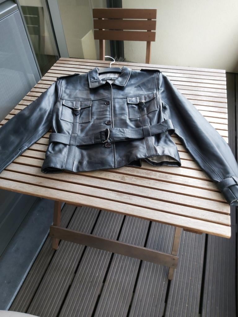 Kort lederen jasje merk Jamie Page maat 44 nieuw, Ophalen, Nieuw, Maat 42/44 (L), Zwart