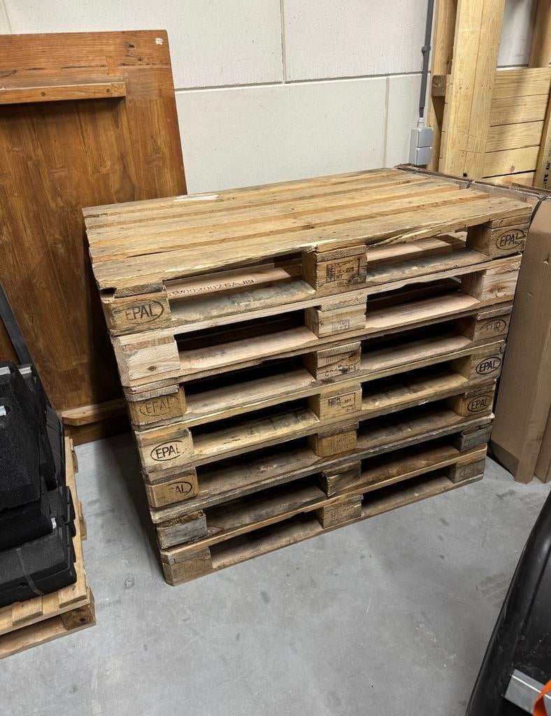 Europallets, Doe-het-zelf en Verbouw, Hout en Planken, Ophalen, 25 tot 50 mm, Zo goed als nieuw, Pallet