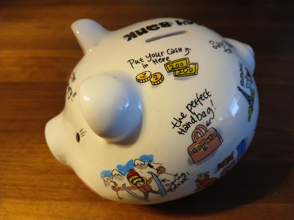 Blond amsterdam spaarvarken, Ophalen of Verzenden, Zo goed als nieuw, Steen, Aardewerk of Keramiek, Dier