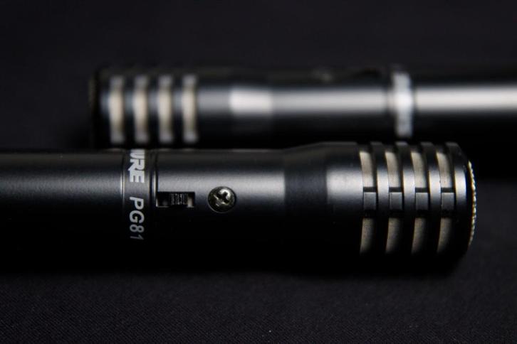 Shure PG81 Set (2x) – Good condition, Muziek en Instrumenten, Microfoons, Gebruikt, Instrumentmicrofoon, Ophalen of Verzenden