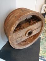 ANTIEK OUD EIKEN HOUTEN AANDRIJF WIEL IN MOOIE STAAT 50 CM., Ophalen of Verzenden