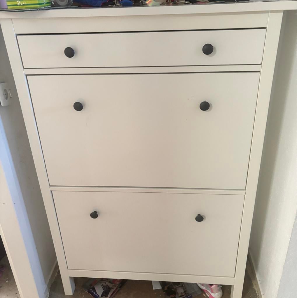 Ikea Witte schoenenkast met 3 vakken, Ophalen of Verzenden, Gebruikt
