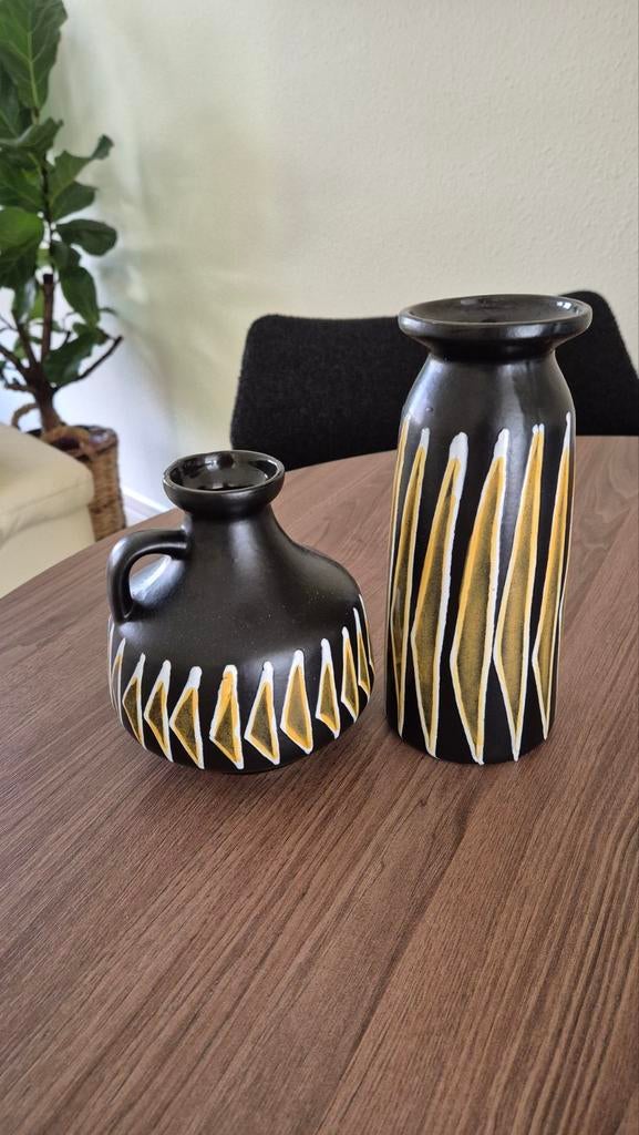 Vintage keramiek DDR Strehla vazen, Ophalen, Overige kleuren, Aardewerk of Porselein, Zo goed als nieuw