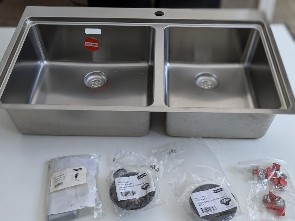 Franke dubbele spoelbak, Huis en Inrichting, Ophalen, Nieuw, Overige typen