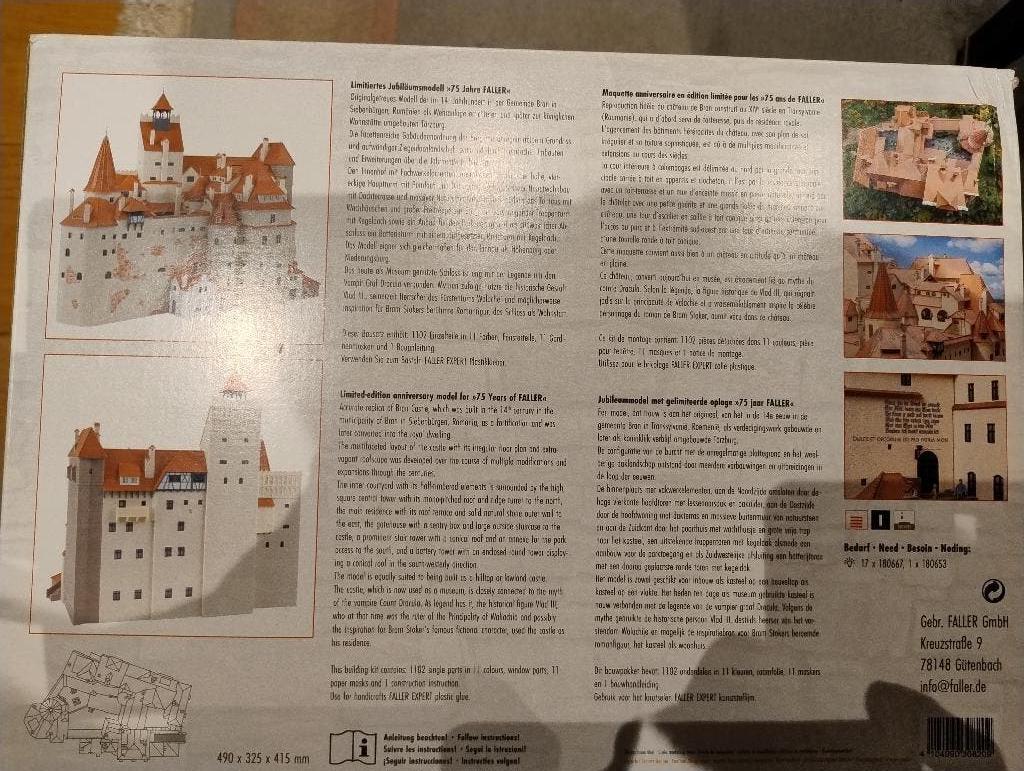 Faller 130820 – Schloss Bran (H0), Hobby en Vrije tijd, Modeltreinen | H0, Gelijkstroom of Wisselstroom, Brug, Tunnel of Gebouw