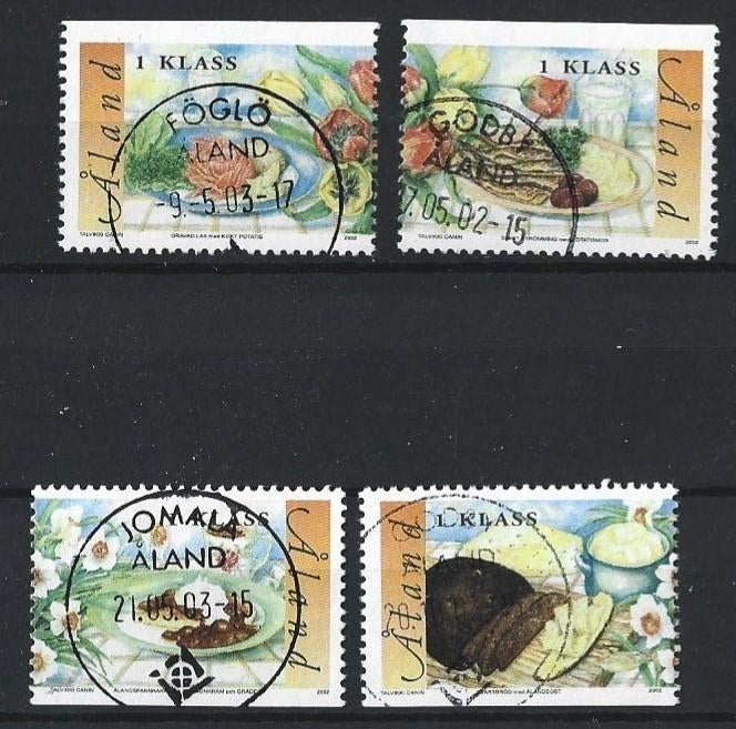 Aland SG 212-215 gebr (compl)-28-02-2002-cat. 7,60 voor 0,75, Ophalen of Verzenden, Finland, Gestempeld