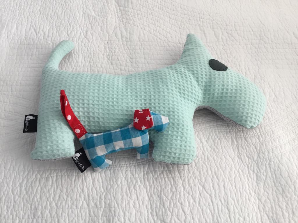 Knuffel hond wafelstof + Speenknuffel hondje (nieuw)., Ophalen of Verzenden, Nieuw, Hond