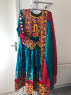 Prachtige Afghaanse jurk met borduursels en spiegeltjes, Kleding | Dames, Jurken, Ophalen of Verzenden, Zo goed als nieuw, Blauw