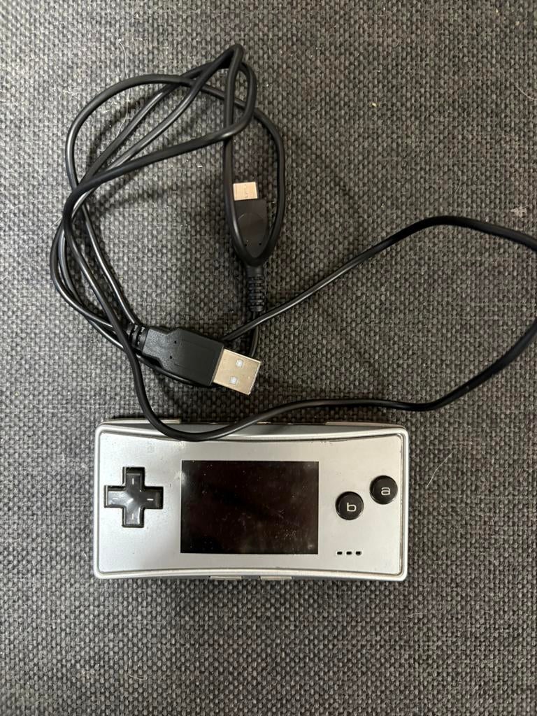 Gameboy Micro Silver, Spelcomputers en Games, Spelcomputers | Nintendo Game Boy, Ophalen, Gebruikt, Game Boy Micro