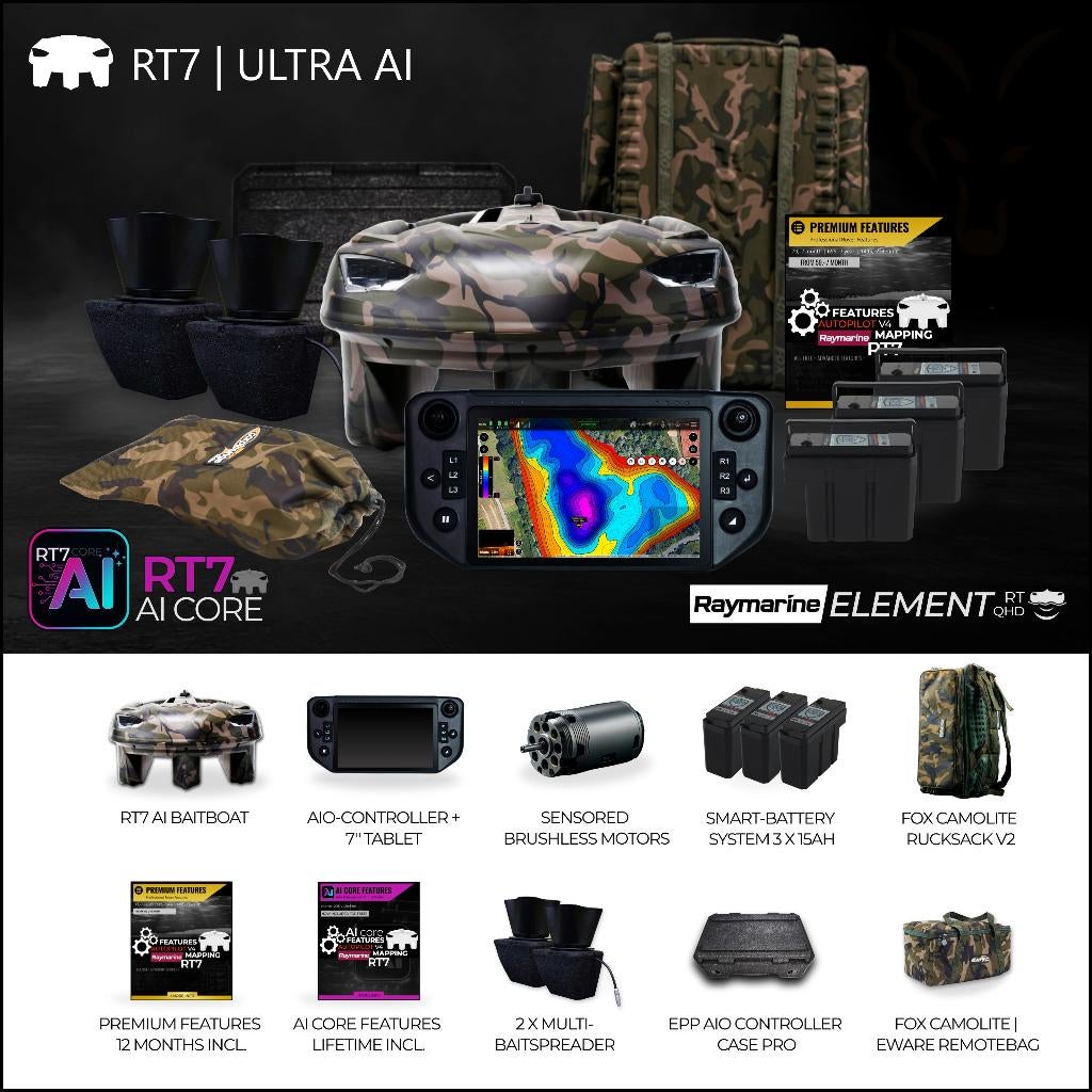 Carplounge RT7 | Voerboot Set | Raymarine Element | GPS, Ophalen, Nieuw, Complete set