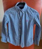 Ralph Lauren overhemd / blouse blauw geruit maat 128, Ophalen of Verzenden, Zo goed als nieuw, Jongen