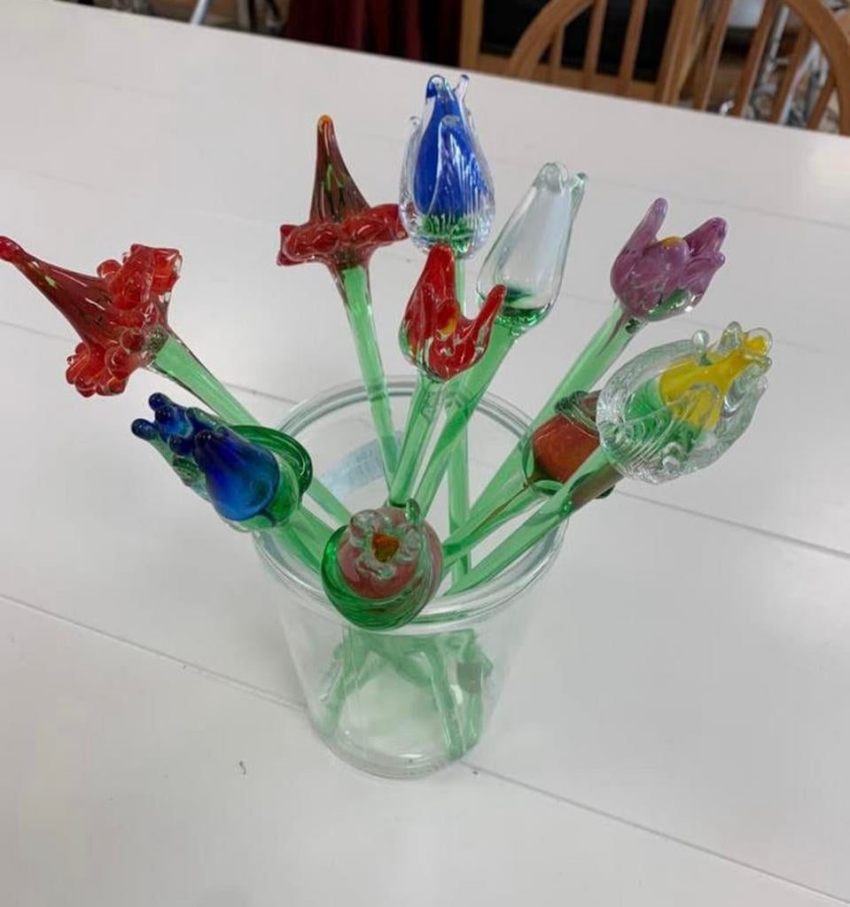 Bloemen tulpen Murano Beránek-glas Tsjechisch glaskunstmerk., Ophalen of Verzenden