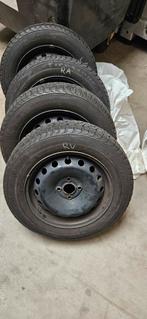 Set stalen velgen 4x100 met banden 185/65R15, Ophalen, Gebruikt, 15 inch, Banden en Velgen