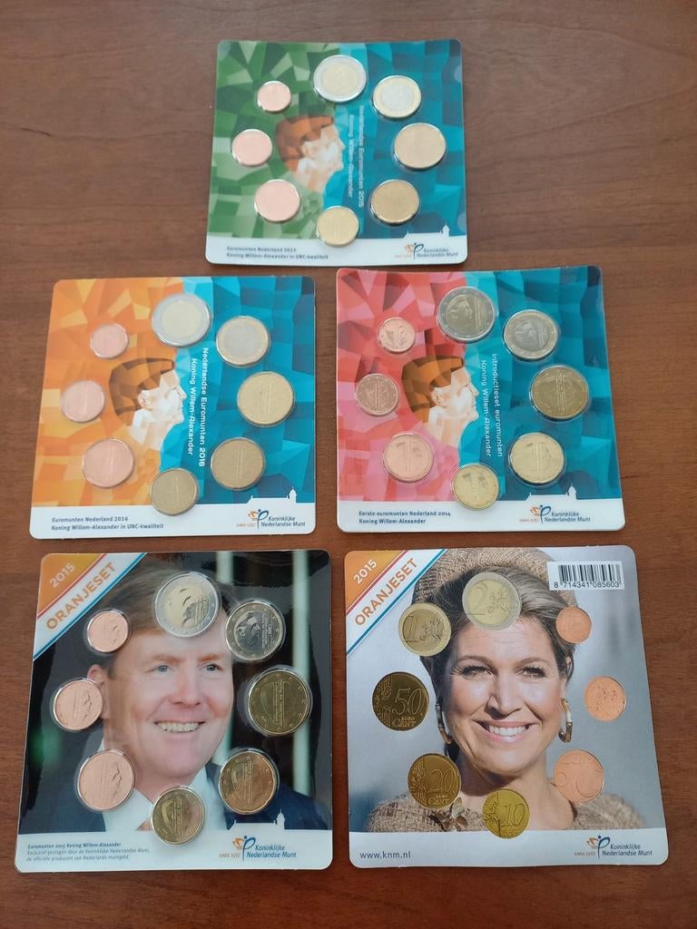 Euromunten Nederland 2014, 2015, 2016 en Oranjeset, Ophalen of Verzenden, Overige landen, Overige waardes