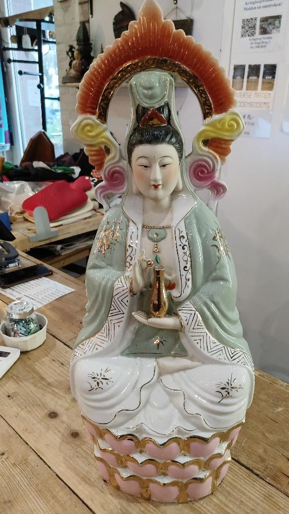 Groot porseleinen Guan Yin beeld 61 cm, Ophalen