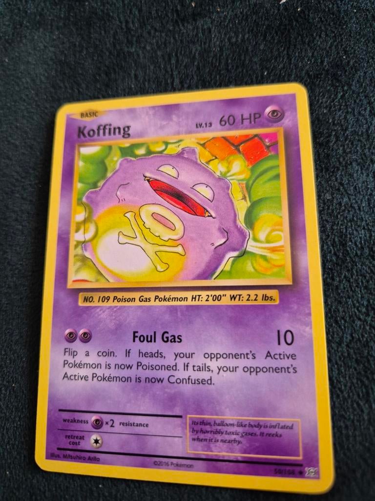 Koffing Pokémon Kaart - Basis, LV.13, 60 HP, Ophalen of Verzenden, Gebruikt, Losse kaart