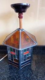 Glas en lood hanglamp, Ophalen of Verzenden, Gebruikt, Glas, Minder dan 50 cm